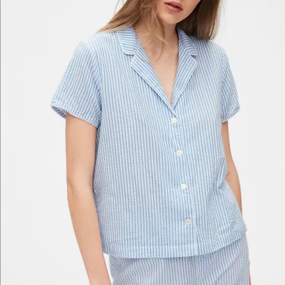 Gap adult pj poplin top - NWT